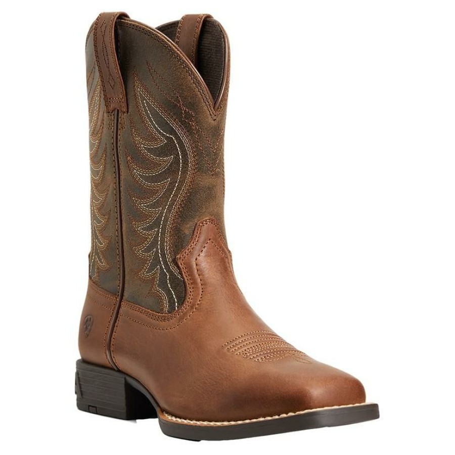 Western Boots * | Cheap Ariat Amos Sorrel Crunch Boy'S Boots