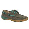 Shoes * | New Twisted X Womens Eco Twist Grey & Turquoise Boat Shoe