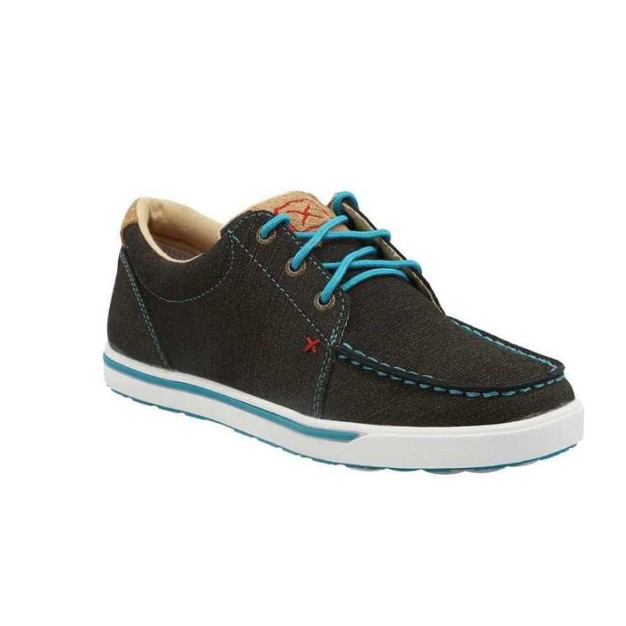 Shoes * | Official Twisted X Charcoal And Turquoise Kicks Women'S Shoe