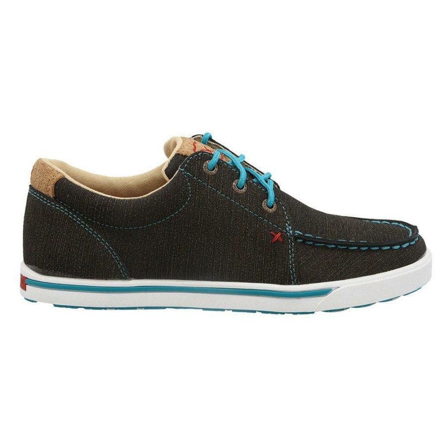 Shoes * | Official Twisted X Charcoal And Turquoise Kicks Women'S Shoe