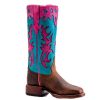 Western Boots * | Crazy Deals Macie Bean Girls Bone Mad Dog Turquoise Sinsation Cowboy Boots