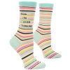 Socks * | Shop New Blue Q Shh, I'M Overthinking Women'S Crew Socks