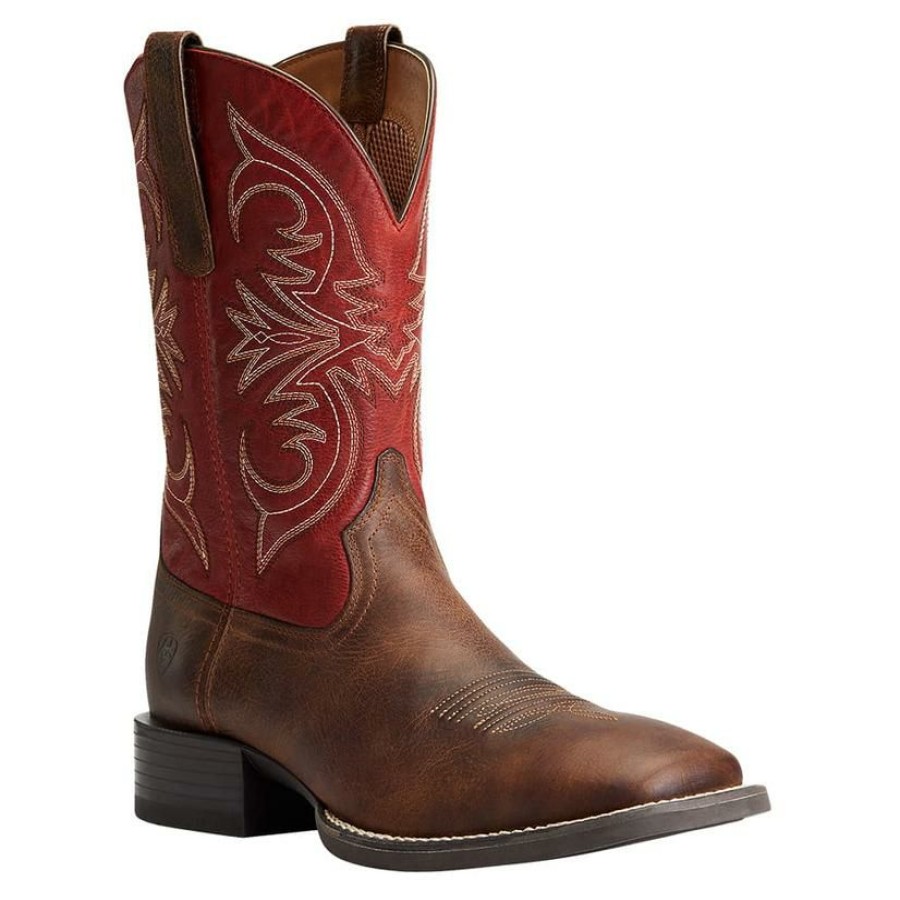 Western Boots * | Less Expensive Ariat Brown Sport Pardner Matte Rebel Men'S Boot