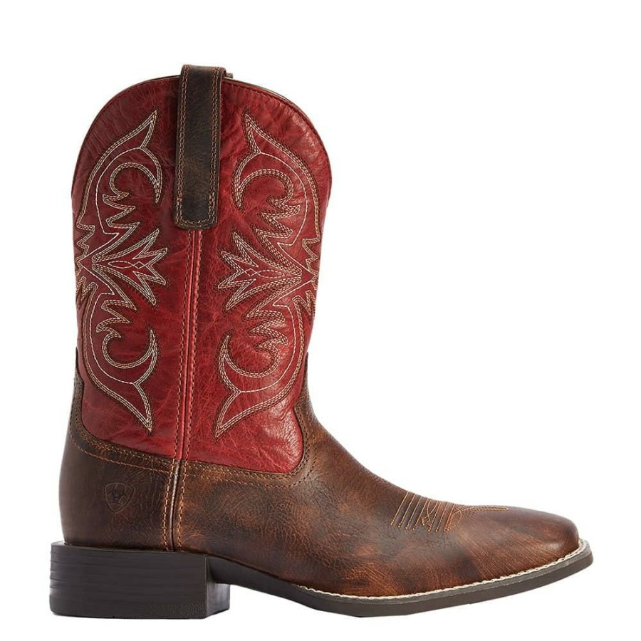 Western Boots * | Less Expensive Ariat Brown Sport Pardner Matte Rebel Men'S Boot