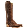 Western Boots * | Best Choice R. Watson Brown Python Cutter Toe Women'S Boots