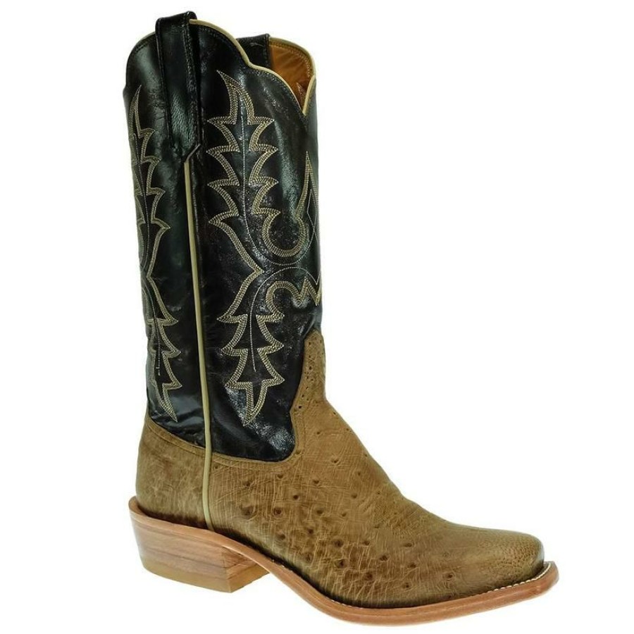 Western Boots * | Reasonable Price Rios Of Mercedes Smooth Ostrich Chocolate Explosion Men'S Boots