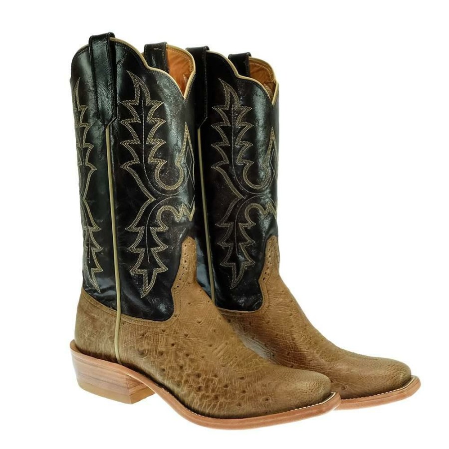 Western Boots * | Reasonable Price Rios Of Mercedes Smooth Ostrich Chocolate Explosion Men'S Boots