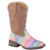 Western Boots * | Outlet Sale Roper Girl'S Rainbow Glitter Boot