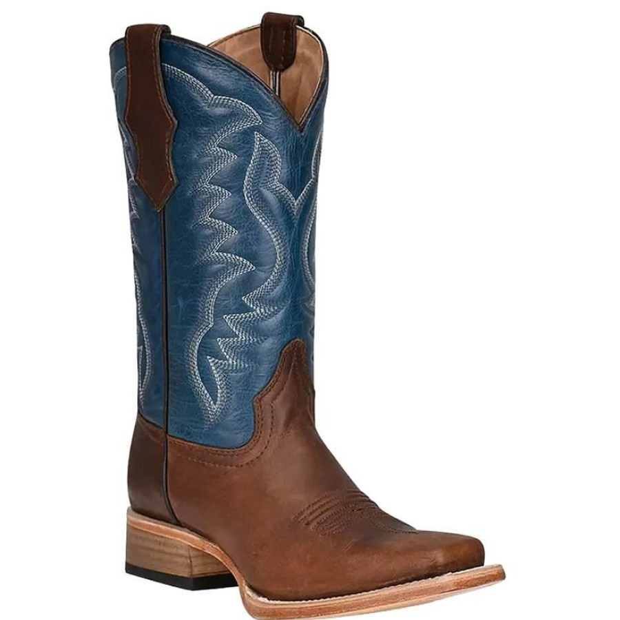 Western Boots * | Official Circle G Blue Square Toe Kids Boots