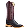 Western Boots * | Wholesale Horsepower Top Hand Black Smooth Ostrich Men'S Boots