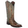 Western Boots * | Official Circle G Boots Peanut With Turquoise Embroidery Women'S Boot