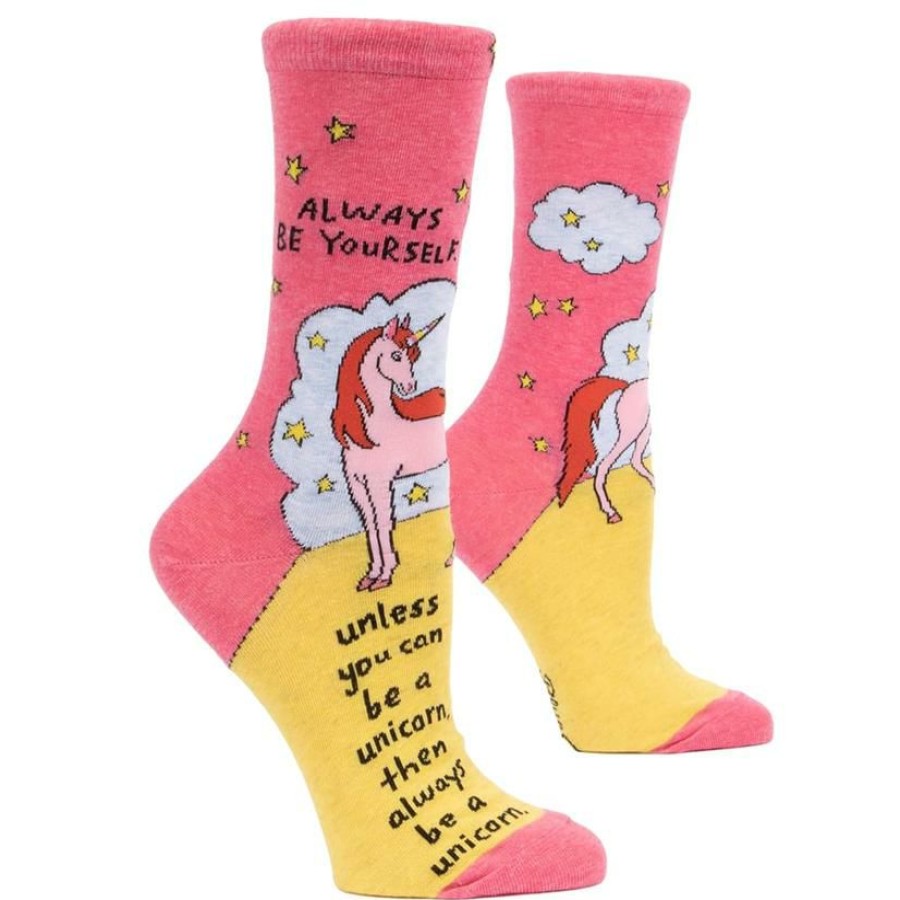 Socks * | 100% Guarantee Blue Q Always Be A Unicorn Women'S Crew Socks