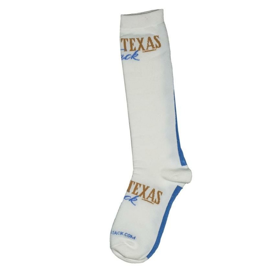 Socks * | Outlet Sale South Texas Tack White Logo Knee High Socks