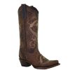 Western Boots * | Best Guaranteed Corral Nut Embroidered Snip Toe Women'S Boots