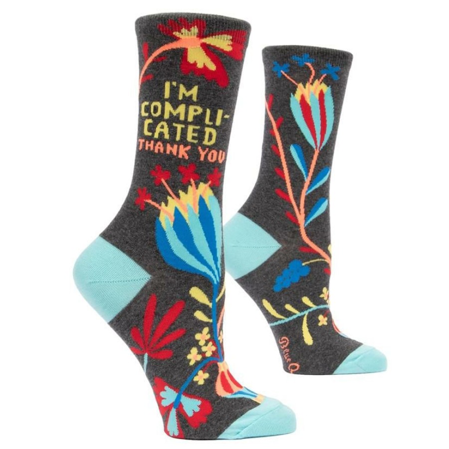 Socks * | 100% Guarantee Blue Q I'M Complicated Women'S Crew Socks