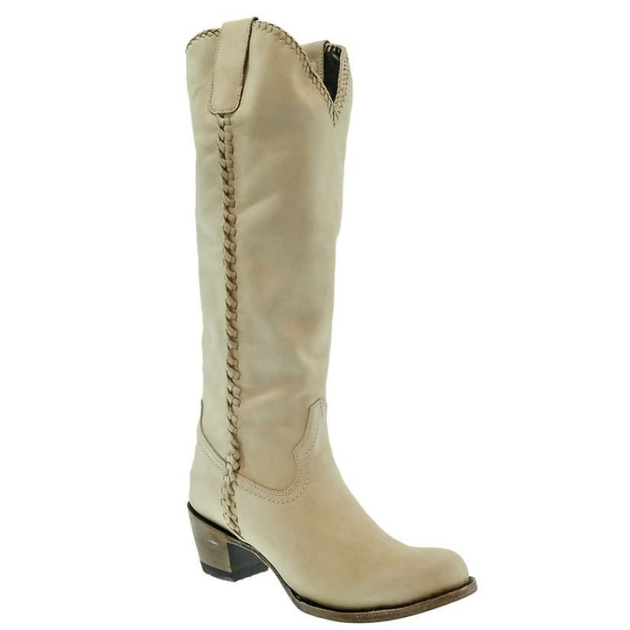 Western Boots * | Best Sale Lane Plain Jane Bone Tall Women'S Boots