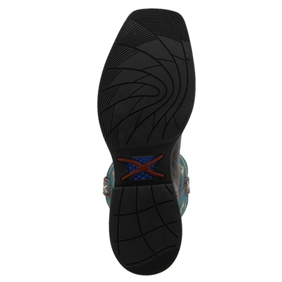 Western Boots * | Shop New Twisted X Tech X Chocolate And Teal Men'S Boot