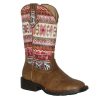 Western Boots * | Clearance Roper Pink Aztec Square Toe Girl'S Boot