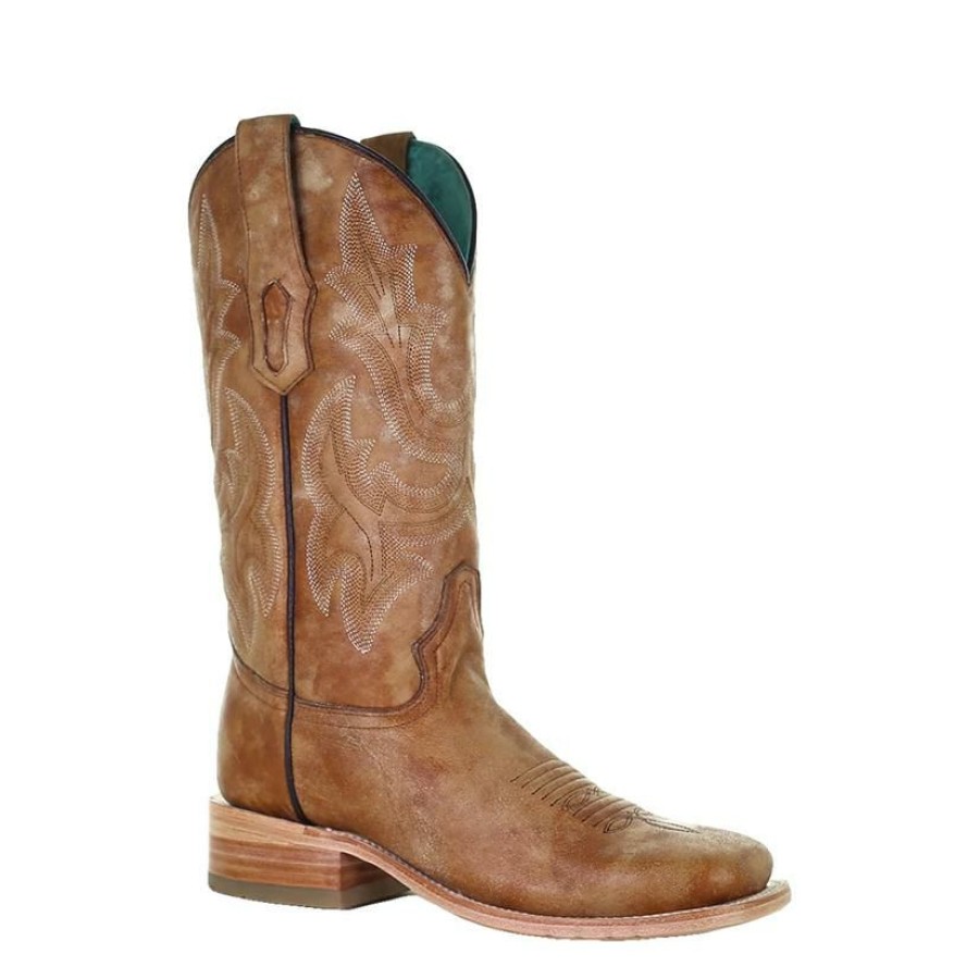 Western Boots * | 100% Guarantee Corral Brown Wide Square Toe Women'S Boots