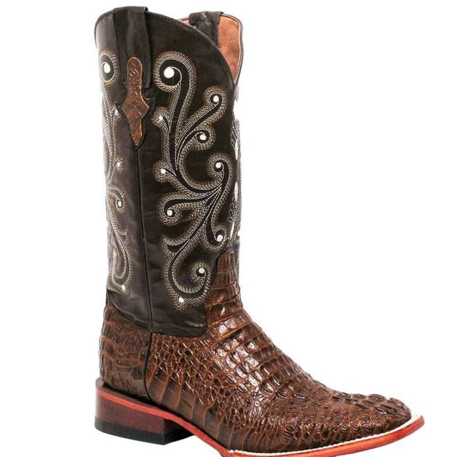 Western Boots * | Best Sale Ferrini Men'S Sport Rust Crocodile Cowboy Boots