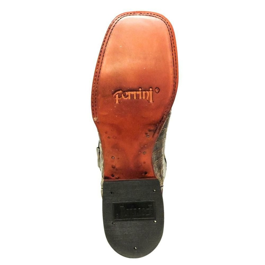 Western Boots * | Best Sale Ferrini Men'S Sport Rust Crocodile Cowboy Boots