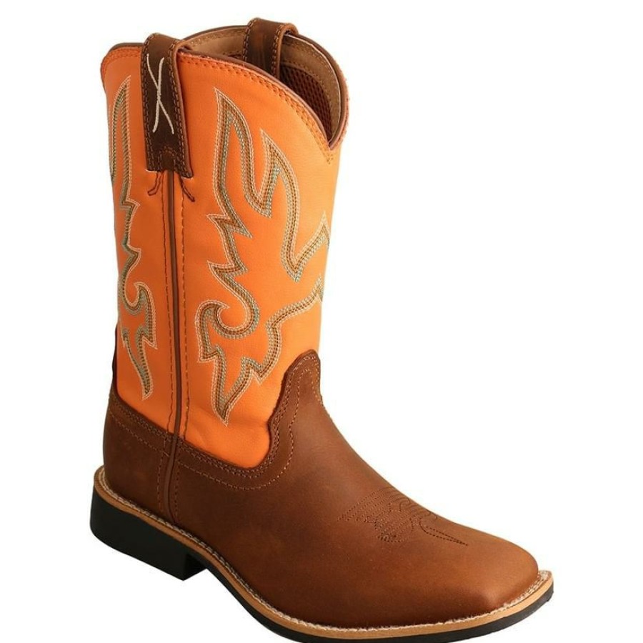 Western Boots * | Official Twisted X Orange Top Hand Kid'S Boots