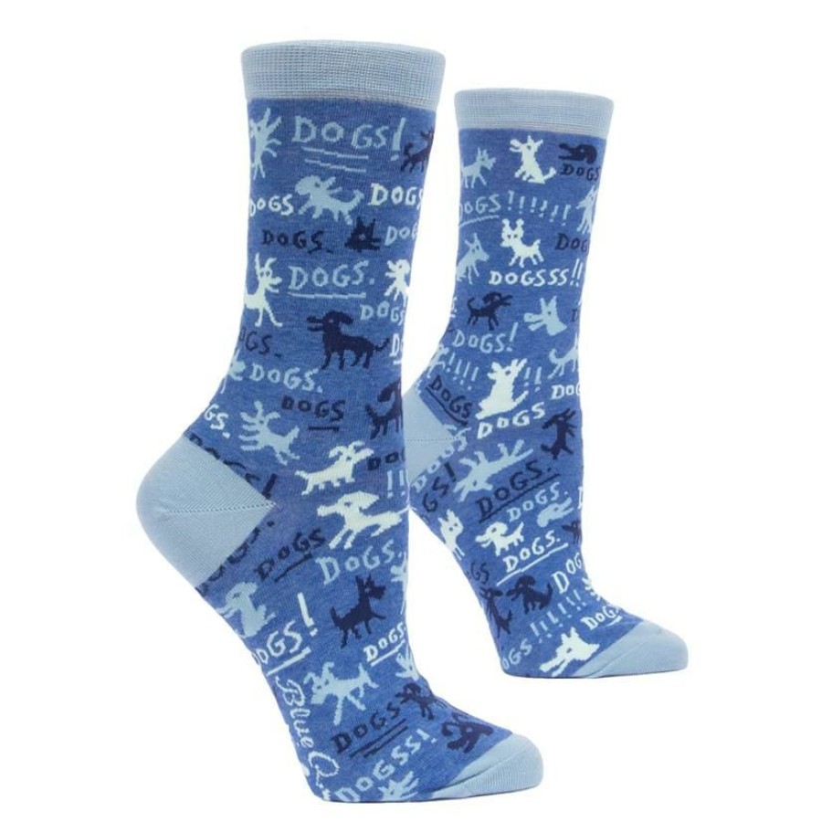 Socks * | Shop New Blue Q Dogs Women'S Crew Socks