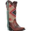 Western Boots * | Best Sale Laredo Western Bailey Cognac Navajo Fabric Women'S Boots