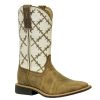 Western Boots * | Wholesale Twisted X White Bomber Barbed Wire Square Toe Youth Boot