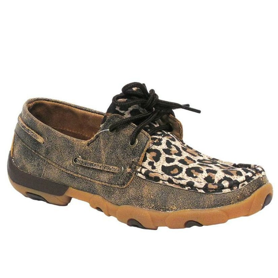 Shoes * | Clearance Twisted X Womens Cheetah Driving Slip On Shoe