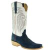 Western Boots * | Wholesale R. Watson Navy And White Roughout Cutter Toe Men'S Boots