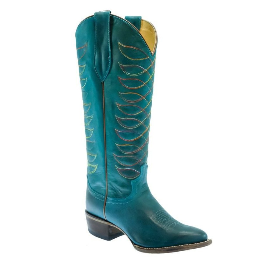 Western Boots * | Cheap Justin Whitley Vintage Turquoise Women'S Boots