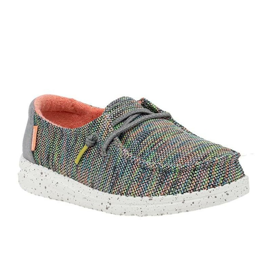 Shoes * | Clearance Hey Dude Wendy Peacock Pink Youth Girls Shoe