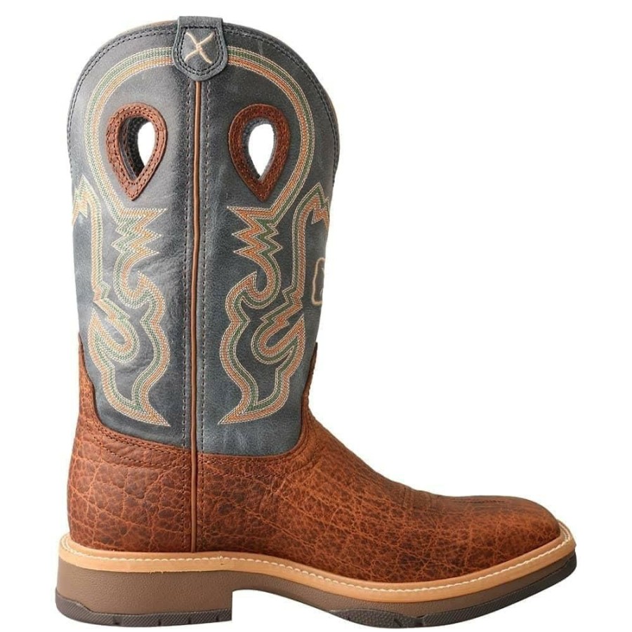 Western Boots * | Crazy Deals Twisted X Distressed Brown And Blue Horseman Men'S Boots