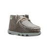 Shoes * | 100% Guarantee Twisted X Grey Chukka Driving Moc Infants Shoes