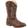 Western Boots * | Best Sale Roper Brown Criss Cross Kid Boots