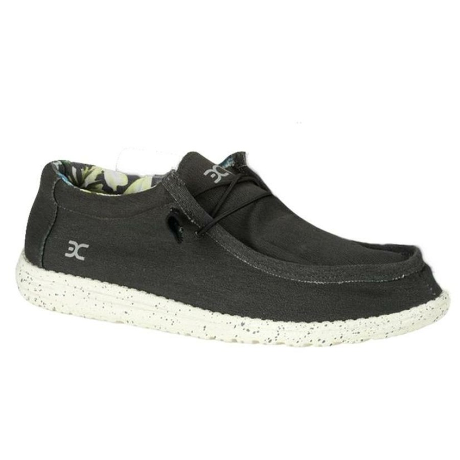 Shoes * | Best Choice Hey Dude Wally Black Stretch Men'S Shoes