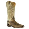 Western Boots * | Wholesale Stt Brown Calf Sand Top Square Toe Women'S Boots