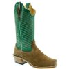 Western Boots * | Clearance Fenoglio Whiskey Byron Crunch Roughout Turquoise Top Men'S Boots