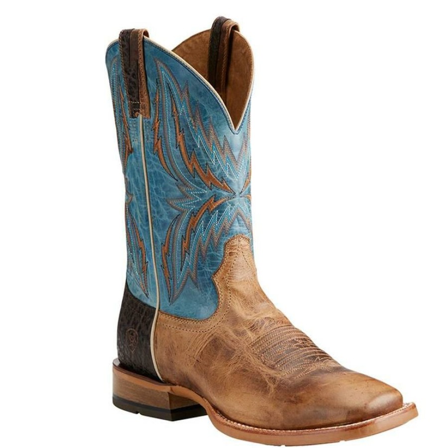 Western Boots * | Limited Edition Ariat Mens Arena Rebound Blue Wheat Boot