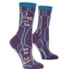 Socks * | Best Sale Blue Q I Love My Job Haha Just Kidding Women'S Crew Socks