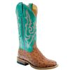 Western Boots * | Limited Edition Macie Bean Cognac Full Quill Ostrich Turquoise Top Women'S Boots