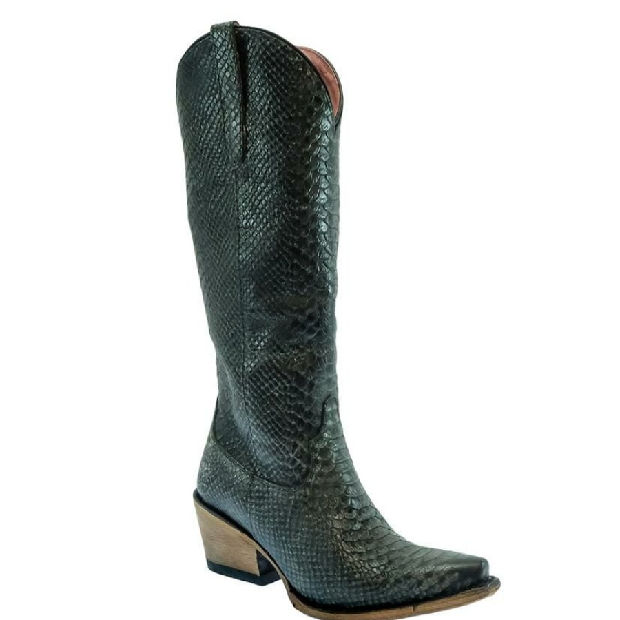 Western Boots * | Excellent Junk Gypsy By Lane Black Python Desert Highway Women'S Boots