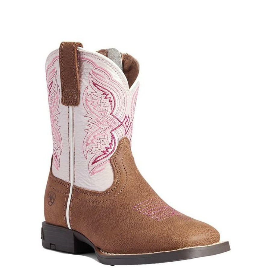 Western Boots * | Best Choice Ariat Double Kicker Easy Fit Pink Girl'S Little Kid Boots