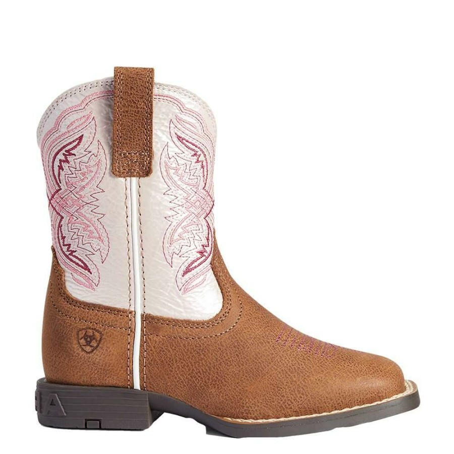 Western Boots * | Best Choice Ariat Double Kicker Easy Fit Pink Girl'S Little Kid Boots