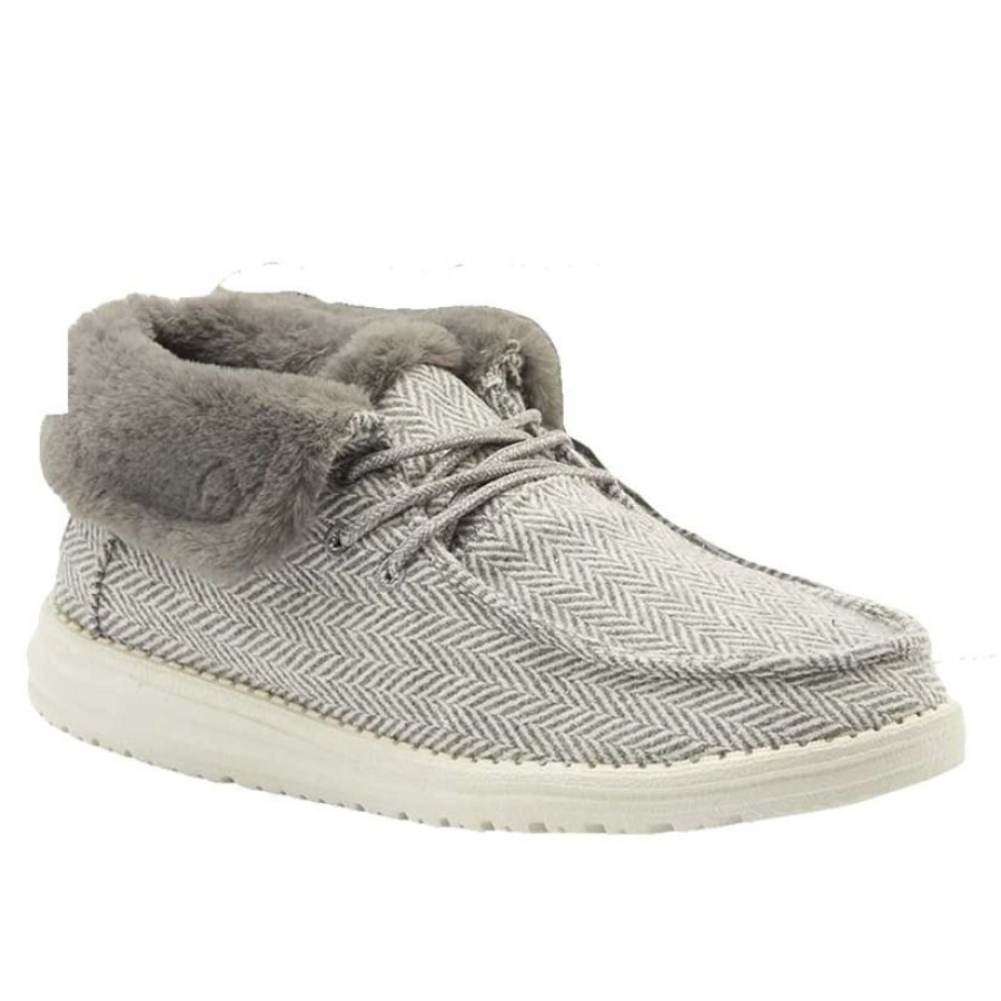 Shoes * | Crazy Deals Hey Dude Britt Herringbone Grey Women'S Shoes