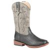 Western Boots * | Shop New Roper Gator Boy Black And Grey Boy'S Boots