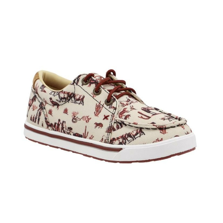 Shoes * | Reasonable Price Twisted X Cream Western Print Kid Shoes