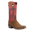 Western Boots * | Best Sale Azulado Joaquin Rust Suede Bull Shoulder Red Top Cutter Toe Men'S Boots