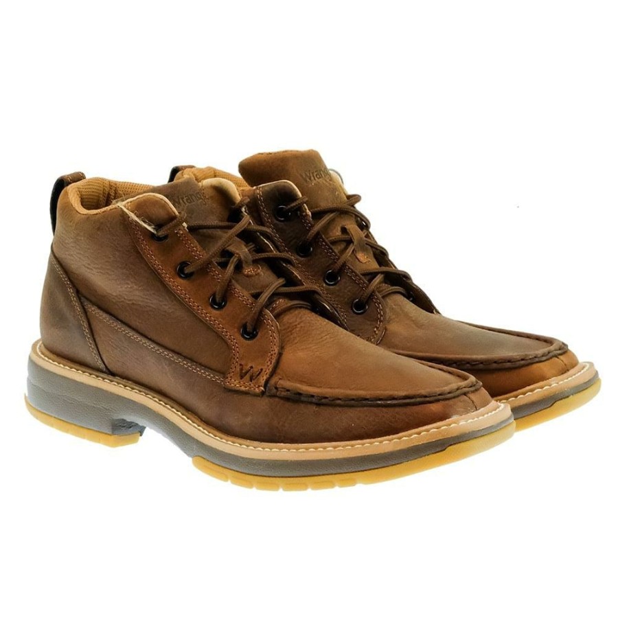 Shoes * | Less Expensive Wrangler Footwear Cinnamon Square Moc Toe Lace Up Men'S Shoe